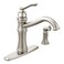 Moen Belfield Spot Resist Stainless Traditional One Handle High Arc Kitchen Faucet with Side Spray and Optional Deckplate Included 7245SRS