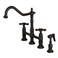 Kingston Brass KS1270AXBS Heritage Bridge Kitchen Faucet with Brass Sprayer Matte Black