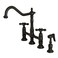 Kingston Brass KS1270AXBS Heritage Bridge Kitchen Faucet with Brass Sprayer Matte Black