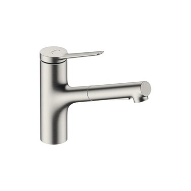 hansgrohe Zesis Pull Out Kitchen Faucet 2 Function Modern PullOut Hand Sprayer 1Handle 175 GPM Stainless Steel Optic 74800801