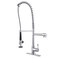 WOWOW Commercial Kitchen Faucet Deck Mount with PreRinse Sprayer 28 Height Solid Brass Commercial Kitchen Sink Faucet Chrome Spring Kitchen Faucet 1 or 3 Hole