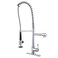 WOWOW Commercial Kitchen Faucet Deck Mount with PreRinse Sprayer 28 Height Solid Brass Commercial Kitchen Sink Faucet Chrome Spring Kitchen Faucet 1 or 3 Hole