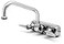 TS Brass TS Brass B1116 Workboard Faucet with Wall Mount 4Inch Centers 8Inch Swing Nozzle and Lever Handles Silver