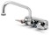 TS Brass TS Brass B1116 Workboard Faucet with Wall Mount 4Inch Centers 8Inch Swing Nozzle and Lever Handles Silver