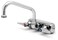TS Brass TS Brass B1116 Workboard Faucet with Wall Mount 4Inch Centers 8Inch Swing Nozzle and Lever Handles Silver