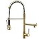 AIMADI Brushed Gold Kitchen Faucet with Pull Down Sprayer Commercial Gold Kitchen Sink Faucet Single Handle Spring Two Nozzles Faucets