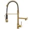 AIMADI Brushed Gold Kitchen Faucet with Pull Down Sprayer Commercial Gold Kitchen Sink Faucet Single Handle Spring Two Nozzles Faucets