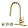 Havin Gold Kitchen Faucet with Pull Down Sprayer High Arc SUS304 Stainless Steel Brushed Gold Finish cUPC Cartridge with10 Deck Plate Fit for 123 Holes KitchenBarLaundry Sinks