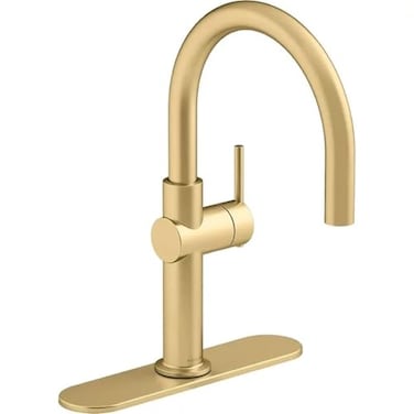 KOHLER 229752MB Crue Bar Faucet Kitchen Bar Faucets for Sink Vibrant Brushed Moderne Brass