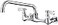 Bathfinesse Kitchen Faucet Wall Mount Commercial Sink Faucet with 10 Inch Swivel Spout Utility Laundry 2 Dual Handle Laundry Room Restaurant Chrome Mixer Tap Brass NSF