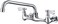 Bathfinesse Kitchen Faucet Wall Mount Commercial Sink Faucet with 10 Inch Swivel Spout Utility Laundry 2 Dual Handle Laundry Room Restaurant Chrome Mixer Tap Brass NSF