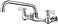 Bathfinesse Kitchen Faucet Wall Mount Commercial Sink Faucet with 10 Inch Swivel Spout Utility Laundry 2 Dual Handle Laundry Room Restaurant Chrome Mixer Tap Brass NSF