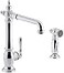 KOHLER Artifacts 2hole kitchen sink faucet with 1312 swing spout and matching finish twofunction sidespray with Sweep and BerrySoft spray Victorian spout design