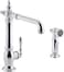 KOHLER Artifacts 2hole kitchen sink faucet with 1312 swing spout and matching finish twofunction sidespray with Sweep and BerrySoft spray Victorian spout design
