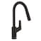 hansgrohe Focus Black High Arc Kitchen Faucet Kitchen Faucets with Pull Down Sprayer Faucet for Kitchen Sink Magnetic Docking Spray Head Matte Black 04505670 175