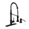 Casavilla Kitchen Faucet Set Black Kitchen Sink Faucets with Pull Down Sprayer and Soap Dispenser Single Handle Stainless Steel Faucets for Kitchen Sinks Farmhouse RV Faucet with Deck Plate