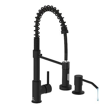 Casavilla Black Kitchen Faucet Kitchen Faucet with Soap Dispenser Faucet for Kitchen Sink Single Handle Stainless Steel Kitchen Sink Faucets with Pull Down Sprayer Camper Farmhouse RV Sink Faucet