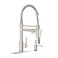 Casavilla Kitchen Faucet with Soap DispenserSingle Handle Faucet for Camper Farmhouse RV Kitchen SinkSpring Kitchen Sink Faucets with Pull Down Sprayer and Deck PlateDual Function Spray HeadBrushed Ni