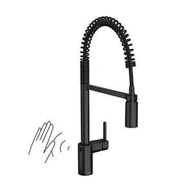 Moen Align Matte Black Motionsense Wave Sensor Touchless OneHandle High Arc Spring PreRinse Pulldown Kitchen Faucet with Sprayer Kitchen Sink Faucet for Bar Farmhouse Commercial 5923EWBL