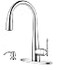 Pfister GT529SMC Lita Single Handle PullDown Kitchen Faucet with Soap Dispenser Chrome