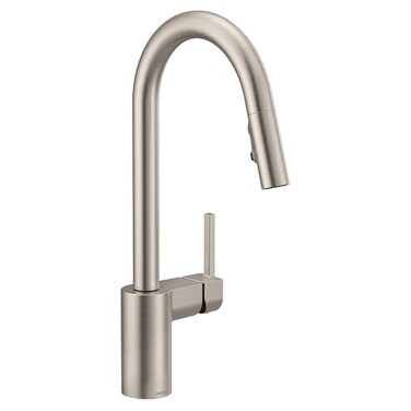 Moen Align Spot Resist Stainless OneHandle Modern Kitchen Pulldown Faucet with Retractable Reflex Docking System and Power Boost Spray Technology for a Faster Clean 7565SRS