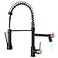 AIMADI Matte Black Kitchen Faucet Commercial Kitchen Faucets Single Handle Single Hole Spring Rose Gold Kitchen Faucet with Pull Down Sprayer Black