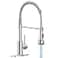 OWOFAN LED Light Kitchen Faucet with Pull Down Sprayer Sus304 Stainless Steel Industrial Single Handle Faucet for Farmhouse Camper Laundry Utility Rv Wet Bar Sinks Brushed Nickel 9005SN