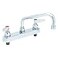 TS Brass TS Brass TS Brass B1123 Workboard Faucet Deck Mount 8 Centers 12 Swing Nozzle Lever Handles silver