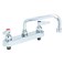 TS Brass TS Brass TS Brass B1123 Workboard Faucet Deck Mount 8 Centers 12 Swing Nozzle Lever Handles silver
