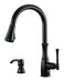 Pfister Wheaton Kitchen Faucet with Pull Down Sprayer and Soap Dispenser Single Handle High Arc Tuscan Bronze Finish GT529WH1Y
