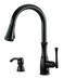 Pfister Wheaton Kitchen Faucet with Pull Down Sprayer and Soap Dispenser Single Handle High Arc Tuscan Bronze Finish GT529WH1Y