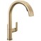 Delta Faucet Keele Kitchen Faucet with Pull Down Sprayer Champagne Gold Kitchen Sink Faucet Modern Kitchen Faucet Kitchen Faucet Sprayer Single Hole Kitchen Faucet Champagne Bronze 19824LFCZ