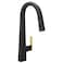 Moen Nio Matte Black OneHandle Pulldown Kitchen Faucet with Power Clean Accent Handle Included for Customizing S75005BL