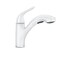 Moen Brecklyn Glacier White OneHandle SingleHole Kitchen Faucet with PullOut Sprayer and Power Clean Optional Deckplate Included 87557W