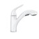 Moen Brecklyn Glacier White OneHandle SingleHole Kitchen Faucet with PullOut Sprayer and Power Clean Optional Deckplate Included 87557W