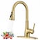 WEWE Vintage Kitchen Faucet with Pull Down Sprayer Stainless Steel 1 or 3 Hole High Arc Single Handle Antique Sink Faucet for Classic Modern Ktichen Gold Bar Prep Sinks