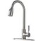 Comllen Kitchen Faucet with Pull Down Sprayer Brushed Nickel Stainless Steel Kitchen Faucets Commercial Pull Out High Arc Single Lever Sink Faucet for Kitchen Farmhouse Utility RV Bar Laundry Sink