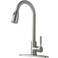 Comllen Kitchen Faucet with Pull Down Sprayer Brushed Nickel Stainless Steel Kitchen Faucets Commercial Pull Out High Arc Single Lever Sink Faucet for Kitchen Farmhouse Utility RV Bar Laundry Sink