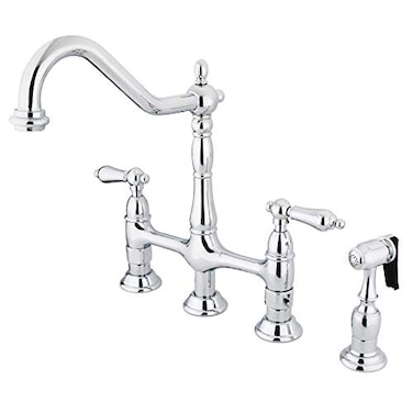 Kingston Brass KS1271ALBS Heritage Bridge Kitchen Faucet 8916 Polished Chrome