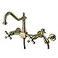 Kingston Brass KS1243AXBS Heritage 8Inch Wall Mount Kitchen Faucet with Brass Sprayer Antique Brass