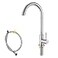 KirlystonE Cold Water Only Kitchen Faucet Solid Stainless Steel Bar Deck Mount Cold Faucet for Outdoor Sink with Supply Line