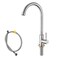 KirlystonE Cold Water Only Kitchen Faucet Solid Stainless Steel Bar Deck Mount Cold Faucet for Outdoor Sink with Supply Line