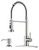 FORIOUS Kitchen Faucet with Soap Dispenser Stainless Steel Kitchen Sink Faucet with Pull Down Sprayer Burhsed Nickel Single Handle Modern Spring Commercial for Laundry Room RV Camp Bar Farmhouse