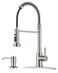 FORIOUS Kitchen Faucet with Soap Dispenser Stainless Steel Kitchen Sink Faucet with Pull Down Sprayer Burhsed Nickel Single Handle Modern Spring Commercial for Laundry Room RV Camp Bar Farmhouse