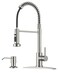 FORIOUS Kitchen Faucet with Soap Dispenser Stainless Steel Kitchen Sink Faucet with Pull Down Sprayer Burhsed Nickel Single Handle Modern Spring Commercial for Laundry Room RV Camp Bar Farmhouse