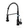 LUFEIDRA Black Kitchen Faucet with Pull Down Sprayer High Arc Spring 304 Stainless Steel Single Handle 1 or 3 Hole 2 Mode Kitchen Faucets for Farmhouse RV Camper Laundry Wet Bar Pot Filler Faucets