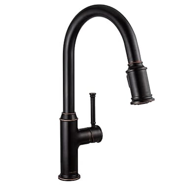 Lava Odoro Oil Rubbed Bronze Kitchen Faucet with Pull Down Sprayer Single Handle Kitchen Sink Faucet Bronze Faucet for Kitchen Sink 1 Hole and 3 Hole Deck Plate Included KF421ORB