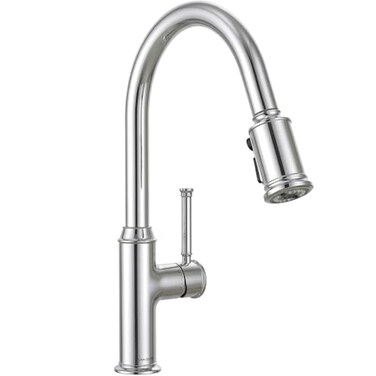 Lava Odoro Chrome Kitchen Faucet with Pull Down Sprayer Single Hole Kitchen Sink Faucet Single Handle Kitchen Faucet with 2Function Sprayer Deck Plate Included 18 GPM KF421C