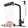 AVSIILE Matte Black Waterfall Kitchen Faucets with Pull Down Sprayer Soap Dispenser Single Hole Handle Pull Out Tap Stainless Steel Sink Faucet Suitable for Farmhouse Camper Laundry Rv Bar