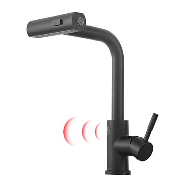 GIMILI Matte Black Touchless Kitchen Faucet with Pull Down Sprayer 15 Hight Single Hole Handle Kitchen Sink Faucets
